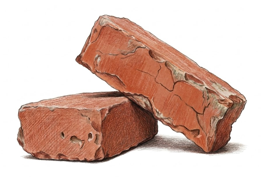 Illustration of two red bricks