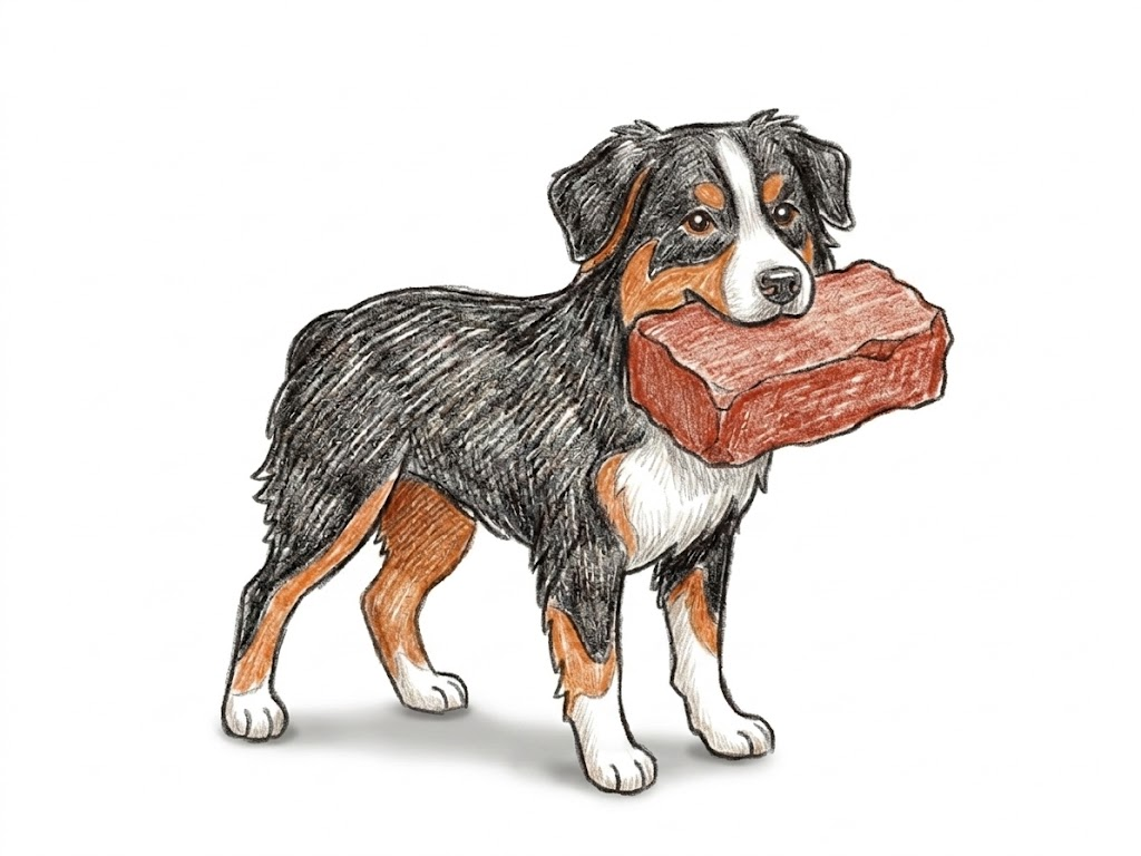Dog With A Brick